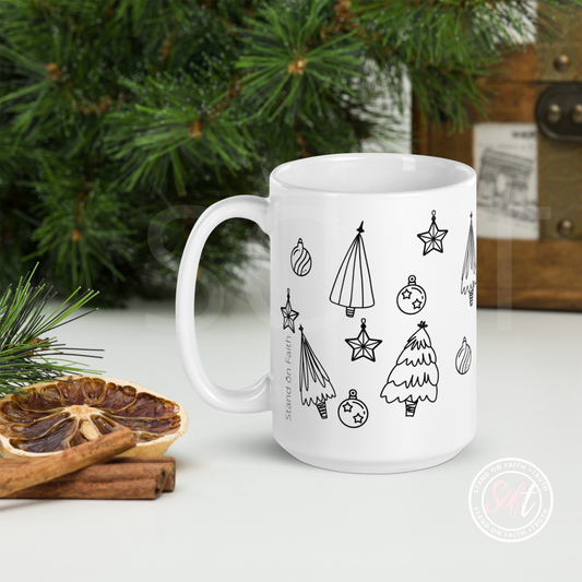 Black and White Christmas Tree Mug