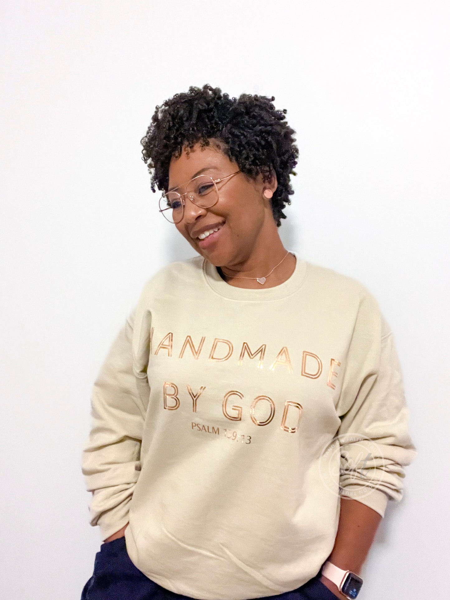 Handmade by God Metallic Sweatshirt (unisex)