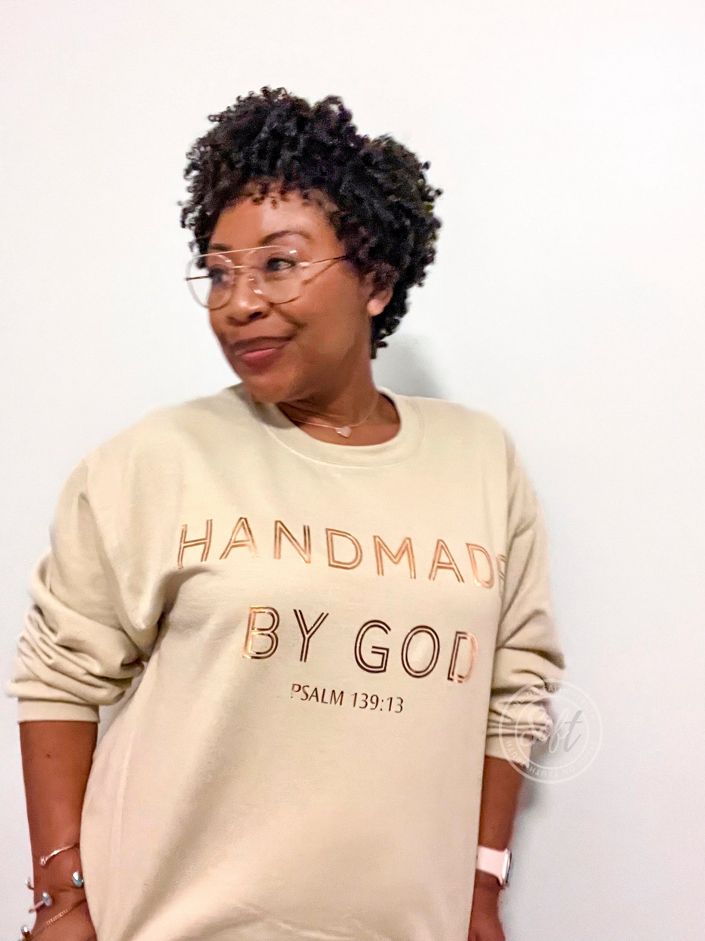 Handmade by God Metallic Sweatshirt (unisex)