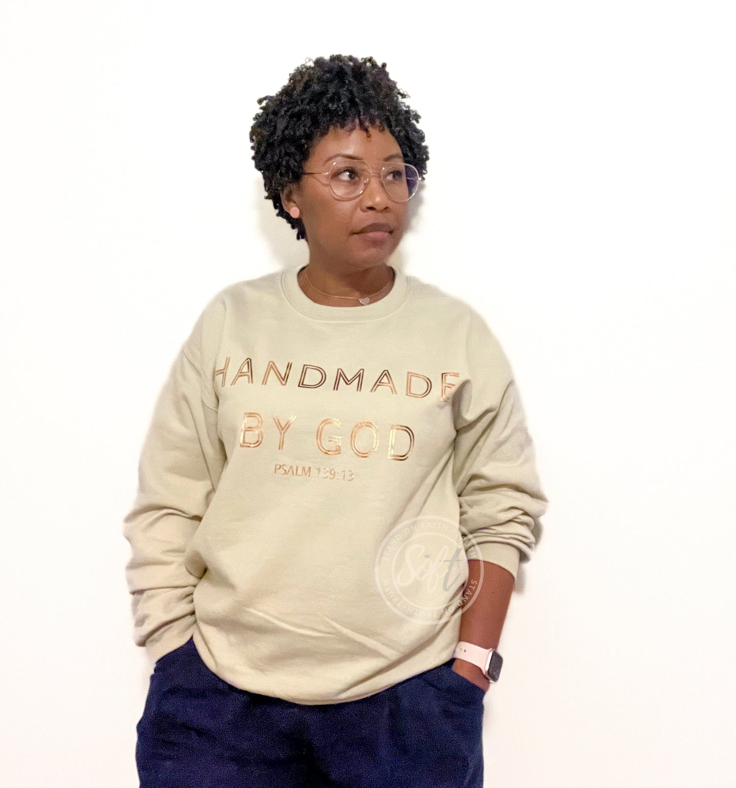 Handmade by God Metallic Sweatshirt (unisex)