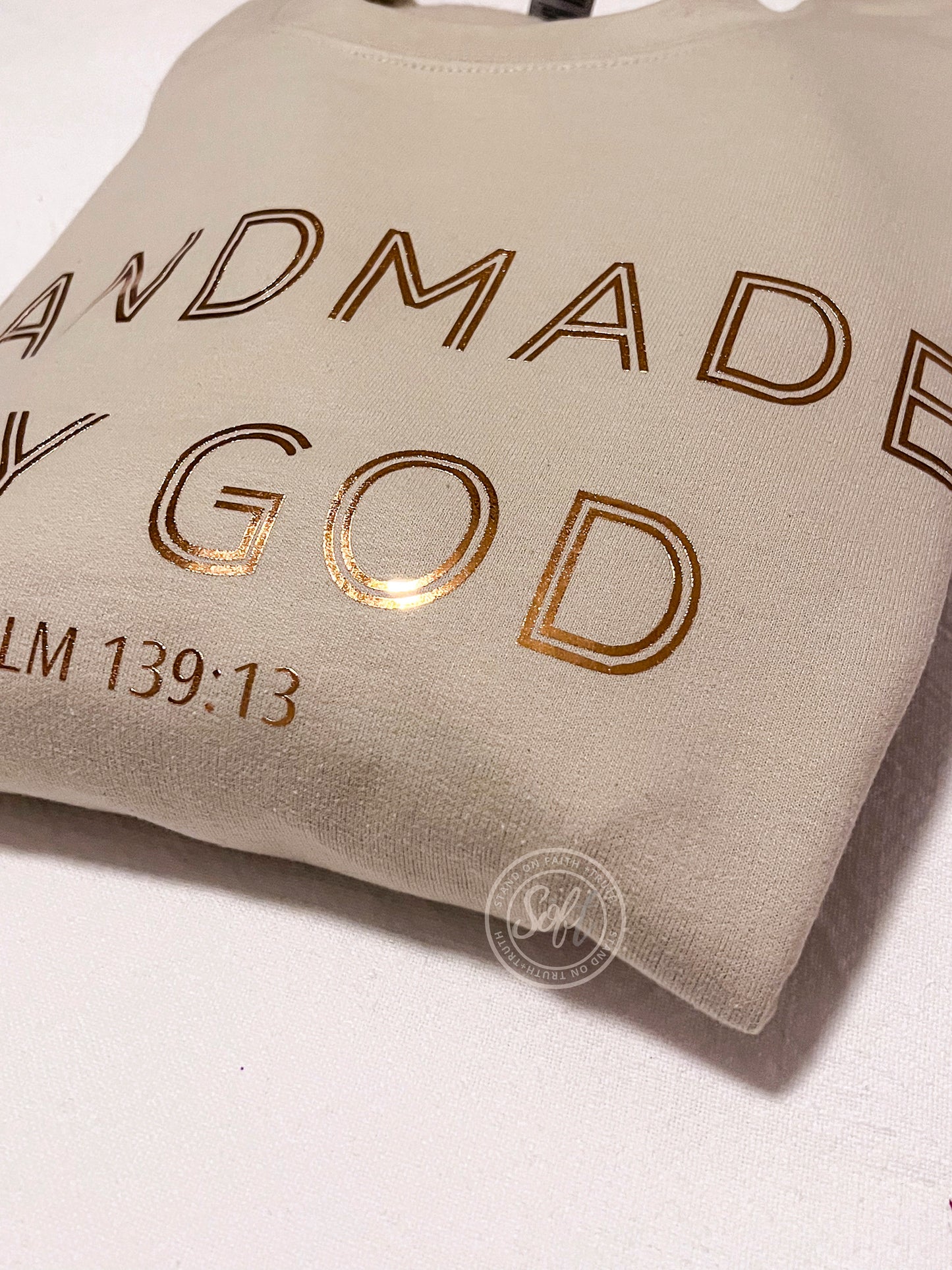 Handmade by God Metallic Sweatshirt (unisex)