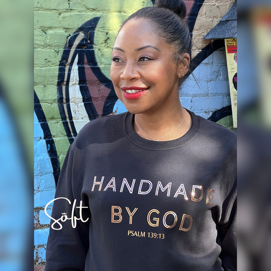 Handmade by God Metallic Sweatshirt (unisex)