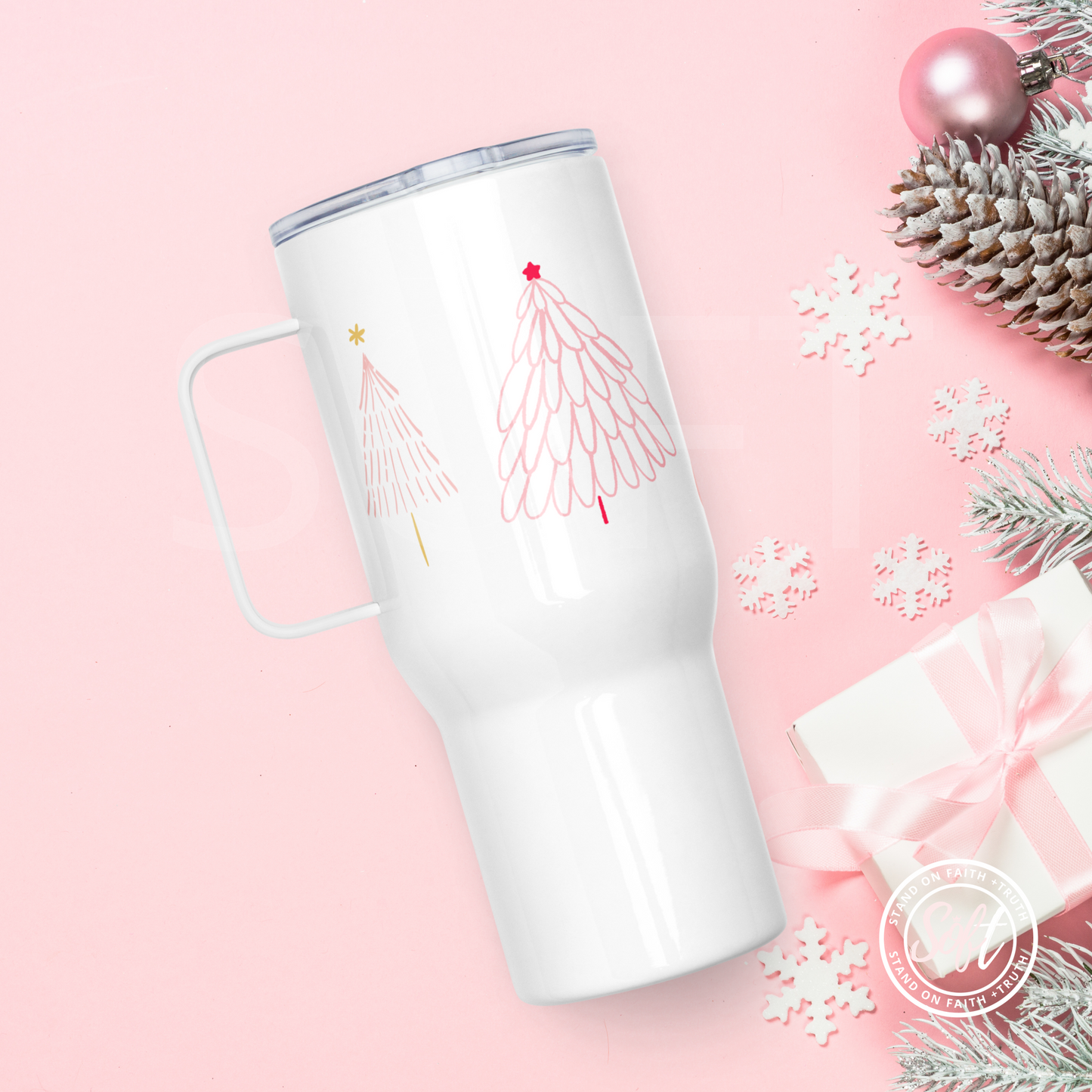 Pink Tree Travel Mug