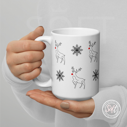 Doodle Reindeer mug