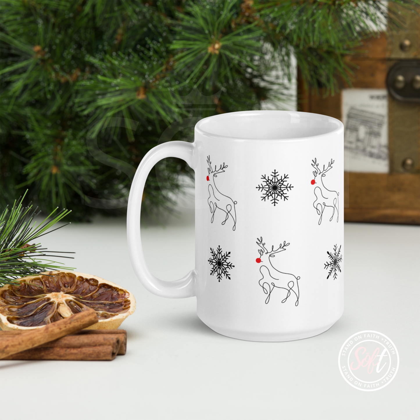 Doodle Reindeer mug