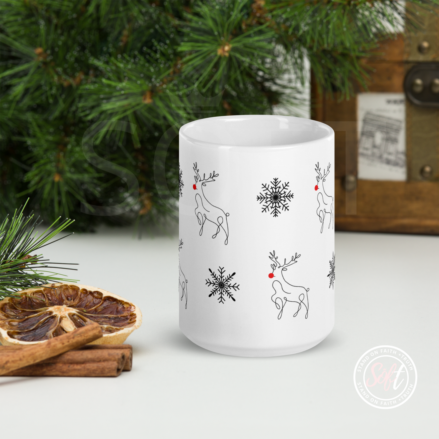 Doodle Reindeer mug