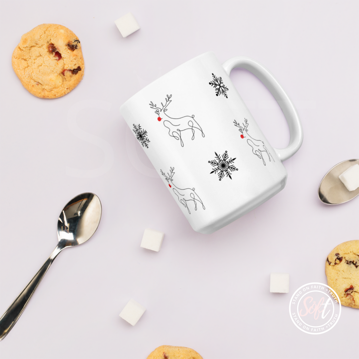 Doodle Reindeer mug