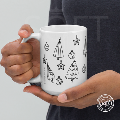 Black and White Christmas Tree Mug