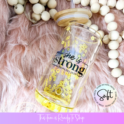 She is...Glass Snow Globe Tumbler